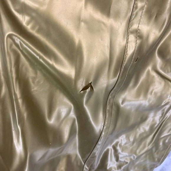 Vtg Atlantic Beach Plus Sz 3X Gold Metallic Vinyl Shiny PVC Raincoat Zip Lined - Picture 6 of 10